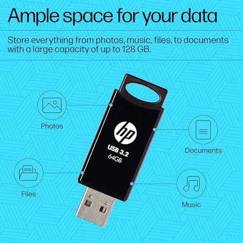 HP 712w 64GB USB 3.2 Flash Drive- Black