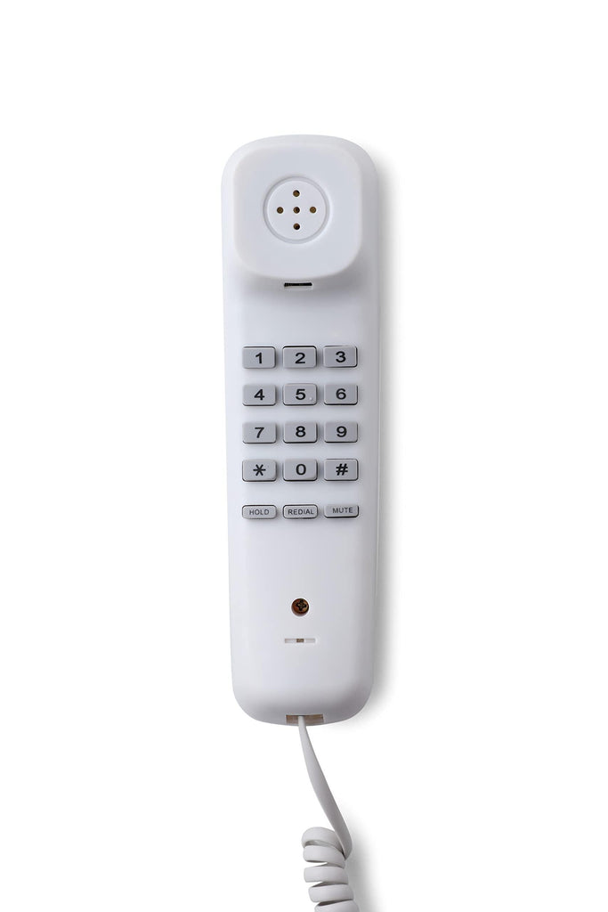 Hola! TF 510 Corded Landline Phone, Wall/Desk Mountable, Clear Call Quality, Compact Design, Redial/Mute/Hold Function (Made in India) (White)