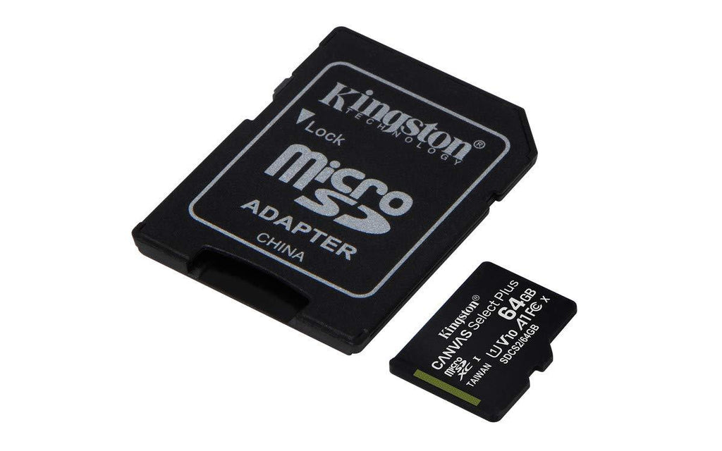 Kingston Canvas Select Plus 64GB microSD card Class 10 UHS-I speeds up to 100MB/s with adapter (SDCS2/64GBIN)