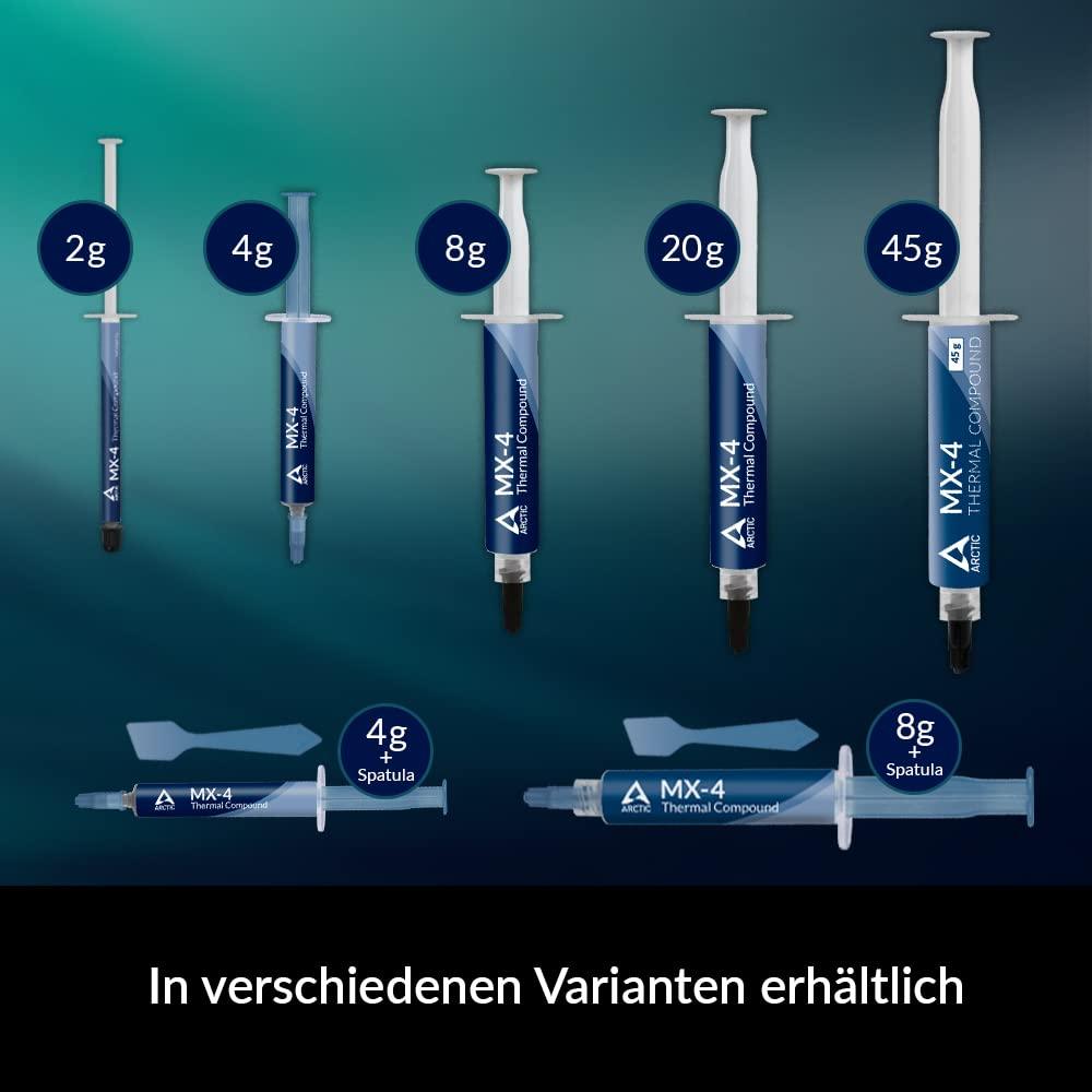 ARCTIC MX-4 - Thermal Compound Paste - Carbon Based High Performance - Heatsink Paste - Thermal Compound CPU for All Coolers - ACTCP00002B,Grey