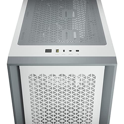 Corsair 4000D Airflow Tempered Glass Mid-Tower ATX Computer Case/Gaming Cabinet - White - CC-9011201-WW