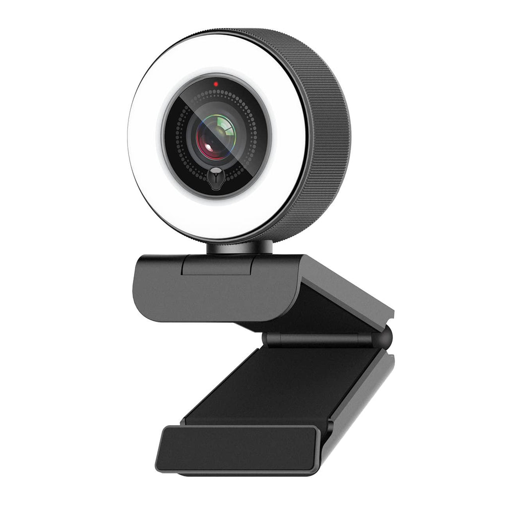 Angetube Full HD 1080P Webcam with Ring Light and Mic. Plug and Play Setup for Video Call Webcam for Desktop/Laptop Advanced autofocus AF Web Camera for Zoom/Skype/Teams/Online Classes/Conferencing