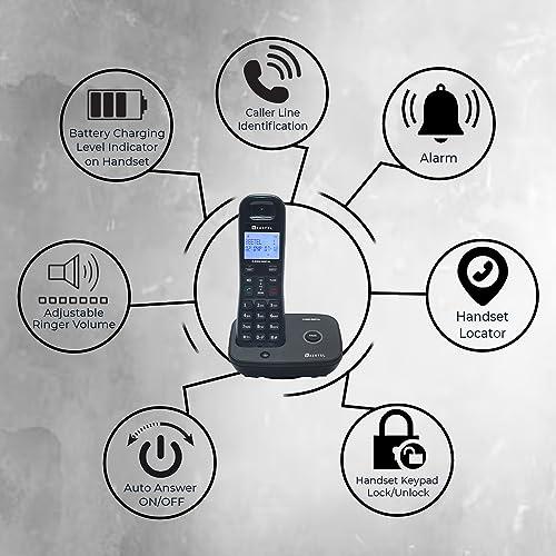 Beetel Newly Launched X92 2.4Ghz Cordless Landline,Dual Mode DTMF/FSK,1 Line 7 segment LCD Display & Blue LED Backlit,Illuminated Keypad,2 Way Speaker Phone,6 Step ringer volume Control (Black)(X92)