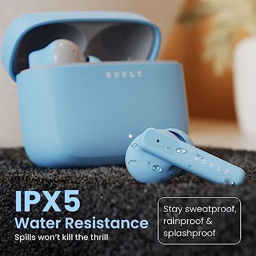 Boult Audio Z60 Truly Wireless in Ear Earbuds with 60H Playtime, 4 Mics ENC Clear Calling, 50ms Low Latency Gaming, 13mm Bass Driver, Type-C Fast Charging, IPX5 ear buds TWS Bluetooth 5.3(Powder Blue) - Triveni World