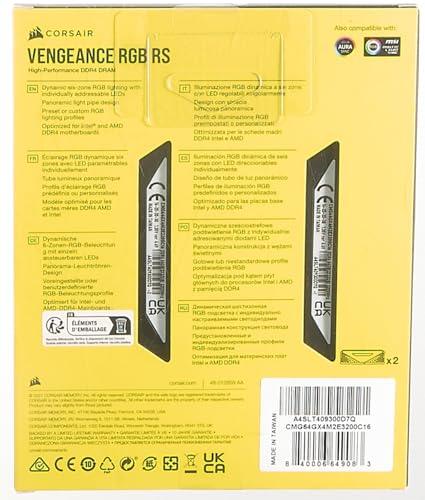 CORSAIR Vengeance RGB RS 64GB (2x32GB) DDR4 3200 (PC4-25600) C16 Desktop Memory