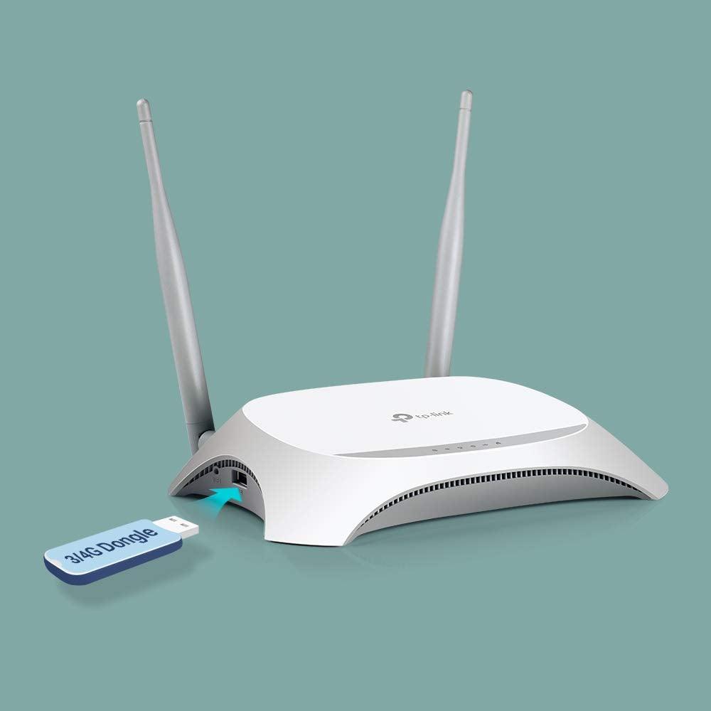 TP-Link TL-MR3420 300 Mbps 2.4GHz 3G/4G Wi-Fi Router, 1 USB 2.0 Port, WPS Button, No Configuration Required, Bandwidth Control, N300 Wireless WiFi with Omni directional Antennas, Reverse SMA