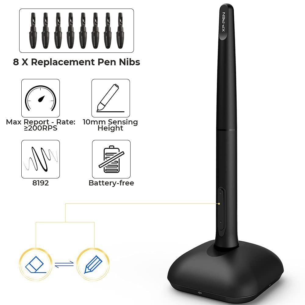 XP-Pen Deco01 V2 Digital Graphics Drawing Pen Tablet (10" x 6.25", 8192 Levels of Pressure Sensitivity, Battery-Free Passive Stylus, Green)