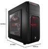 Corsair Carbide Series CC-9011050-WW Mid-Tower Steel Gaming Case with Red LED (Black)