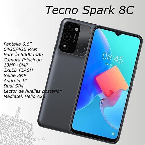 Tecno Spark 8C (Magnet Black, 4GB RAM, 64GB Storage) | 13MP AI-Enhanced Dual Camera | HD+ 6.6" Dot Notch Screen | Upto 7GB Memory fusion | 5000mAh Long-lasting Battery | 8MP Portrait Camera Beauty 3.0 - Triveni World