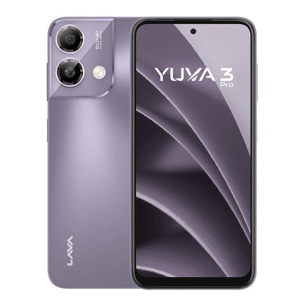 Lava Yuva3 Pro (Meadow Purple, 8GB RAM, UFS 2.2 128GB Storage) |AG Glass Back|T616 Octacore Processor|18W Fast Charging|6.5 inch 90Hz Punch Hole Display|50MP AI Dual Camera|Upto 16GB Expandable RAM - Triveni World