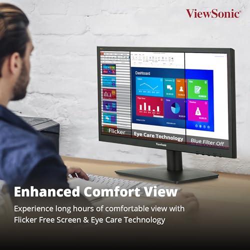 ViewSonic (Originated in USA) 24 Inch FHD IPS Monitor for Home and Office Use, 100 Hz, 1 MS Response time, AMD Free Sync, Dual Speaker, Wall Mount, Bezel Less, Eye-Care, Srgb104%, HDMI, VA2432-MH