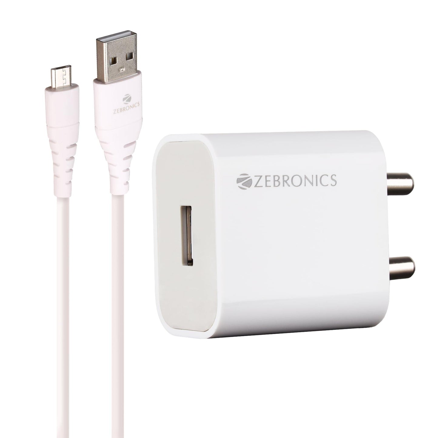 ZEBRONICS MA200, 12 Watts, USB Charger, Built in Protections, Multiple Protocol Support, Included Micro USB Cable