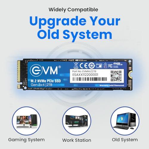 EVM M.2 NVMe (2280) 2TB Internal SSD - 3500MB/s Read - PCIe Interface Gen 3x4-4X Faster Than SATA SSD- 5 Year Warranty (EVMNV/2TB)