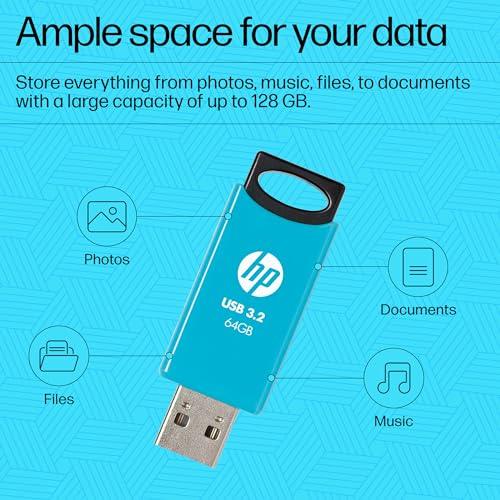 HP 712w 64GB USB 3.2 Flash Drive- Blue