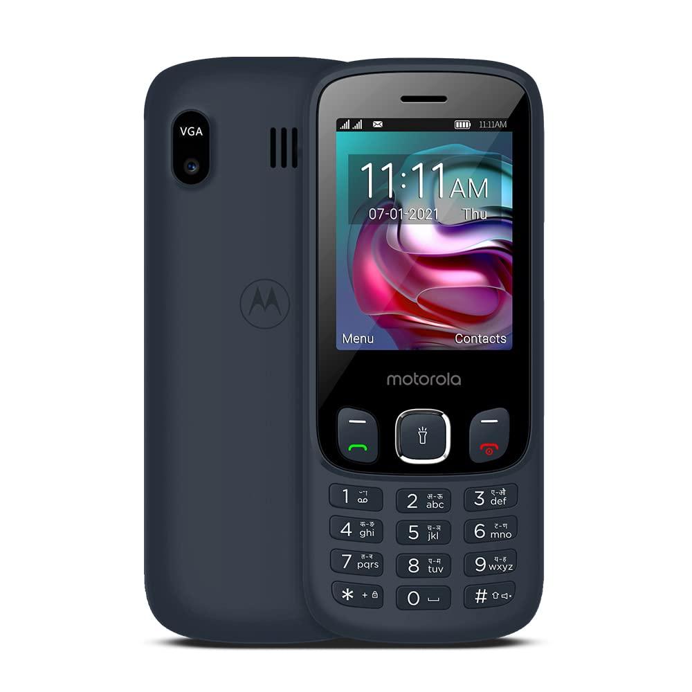 Motorola a70 keypad mobile Dual Sim with expandable memory upto 32GB,Camera, 2.4 inch screen with 1750 mAh Battery, Dark Blue