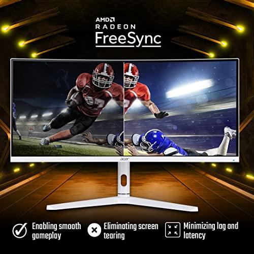 Acer XZ306CX 29.5 Inch (74.93 Cm) Ultrawide 21:9 1500R Curve 2560 X 1080 Pixels LCD Monitor with LED Backlight I 1 MS VRB I 200 Hz I HDR 400 I DCI-P3 93% I AMD Free Sync I 2XHDMI 1XDP I White