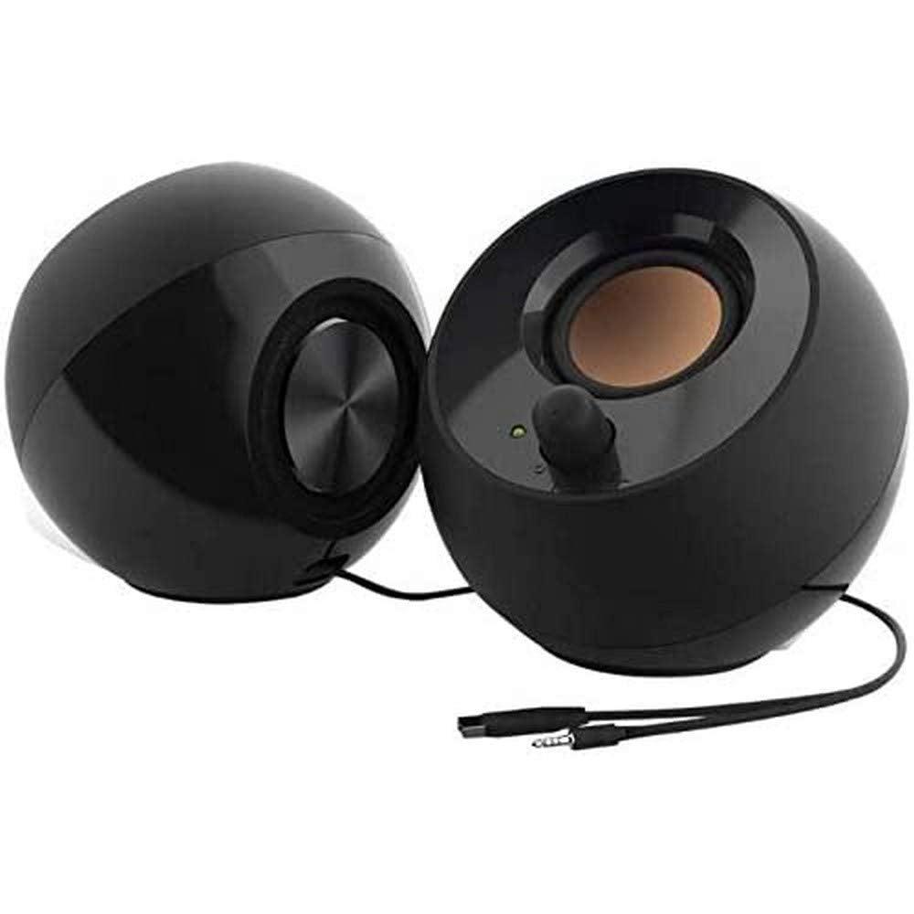 Creative Pebble 2.0 USB-Powered Desktop Speakers with Far-Field Drivers and Passive Radiators for PCs and Laptops (Black)