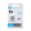 HP Micro SD Card 64GB with Adapter U3 (Write Speed 60MB/s & Read Speed 100 MB/s Records 4K UHD and Fill HD Video, Purple)