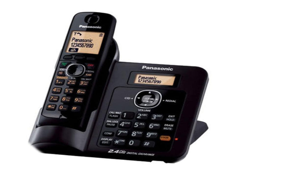 Panasonic Single Line 2.4GHz KX-TG3811SX Digital Cordless Telephone (Black)