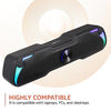 amazon basics 6W Multimedia PC Gaming Soundbar Speaker with Aux Connectivity, USB Support, Volume Control, and RGB Lights