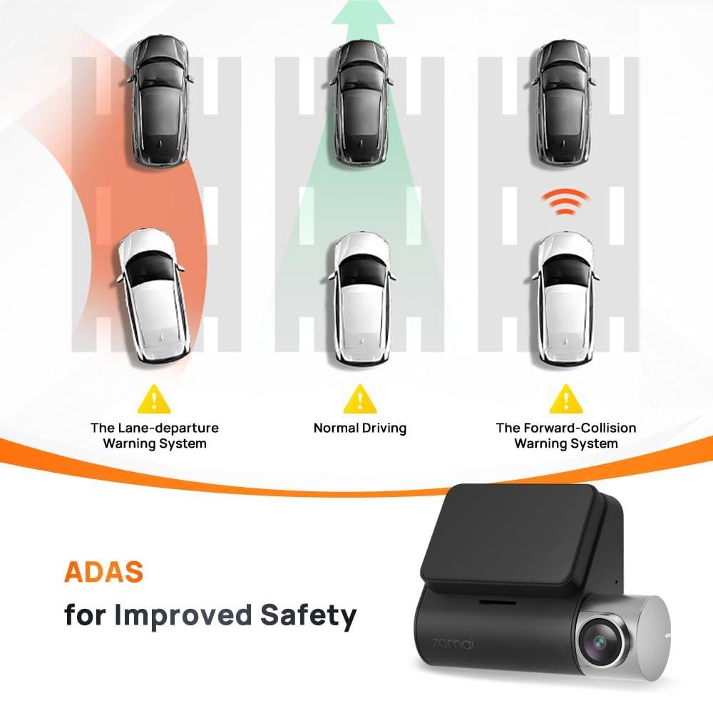 70mai Pro Plus+ A500S Car DashCam (Front Only), 2.7K, 5MP IMX335 Sensor, ADAS, Built-in GPS Logger, Route Recorder, App Playback & Share, Optional Parking Monitoring