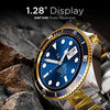 Fire-Boltt Quantum Luxury & Sporty Stainless Steel with Free Silicone Strap Smartwatch, 1.28" Bluetooth Calling, 2 Looks in 1 Watch, High Resolution of 240 * 240 Px & TWS Connection (Sapphire Gold) - Triveni World