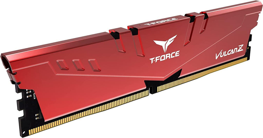 TeamGroup T-Force Vulcan Z 16GB DDR4 3600 Mhz CL18-22-22-42 1.35V Metal heatsink Desktop Gaming Memory (Red) - TLZRD416G3600HC18J01