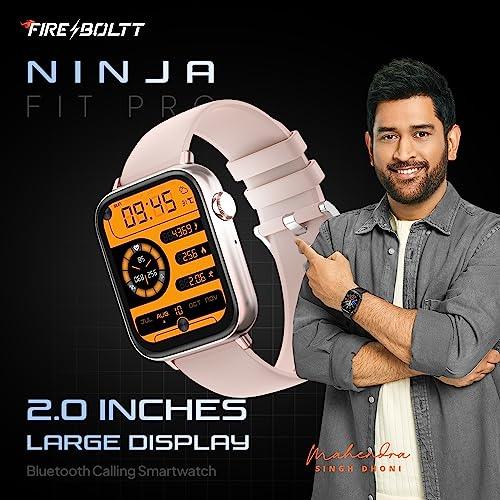 Fire-Boltt Newly Launched Ninja Fit Pro Smartwatch Bluetooth Calling Full Touch 2.0 & 120+ Sports Modes with IP68, Multi UI Screen, Over 100 Cloud Based Watch Faces, Built in Games (Beige) - Triveni World