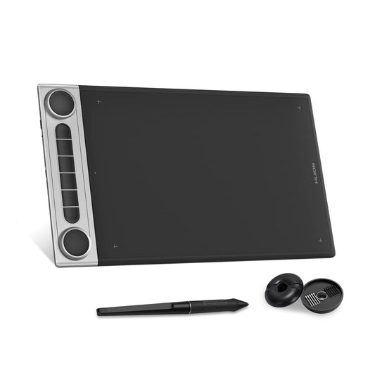 HUION Inspiroy Dial 2 Bluetooth Wireless Graphics Drawing Tablet with Dual Dials,6 Progammable Shortcut Keys,Battery-Free Digital Pen PW517 for Mac，Windows PC, Linux and Android