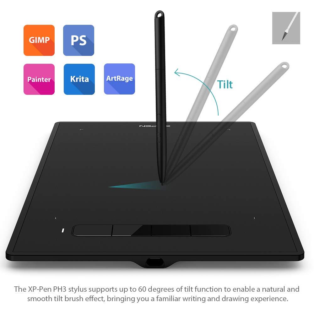 XP-PEN XP PEN Star G960S Graphics Tablet 22.86 cm x 15.24 cm (9 x 6 Inch) Pen Tablet with 8192 Levels Pressure Sensitivity Battery-Free Stylus, 4 Customizable Shortcut Keys & Android Support, Black