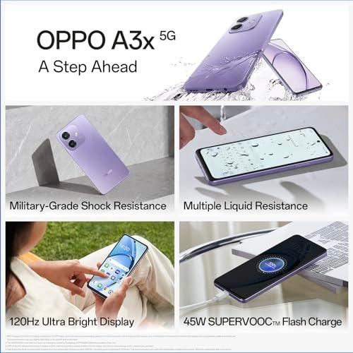 OPPO A3X 5G (Sparkle Black, 4GB RAM, 128GB Storage)|6.67” HD+ 120Hz Refresh Rate Screen | 45W SUPERVOOC|with No Cost EMI/Additional Exchange Offers