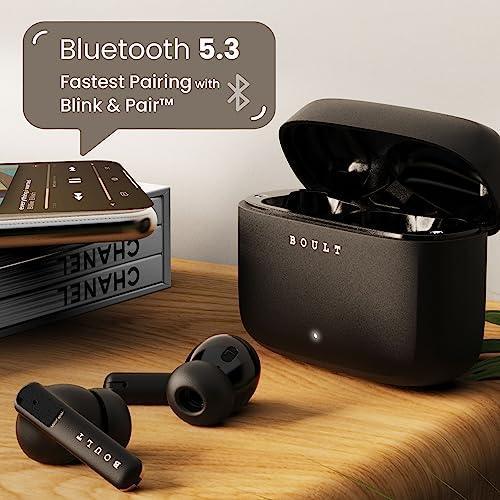 Boult Audio Z60 Truly Wireless in Ear Earbuds with 60H Playtime, 4 Mics ENC Clear Calling, 50ms Low Latency Gaming, 13mm Bass Driver, Type-C Fast Charging, IPX5 ear buds TWS Bluetooth 5.3(Raven Black) - Triveni World