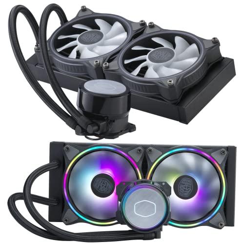 Cooler Master ML240 Illusion CPU Liquid Cooler - Black | Support Intel & AMD CPU Socket AM5, AM4, AM3, LGA1700, 1200, 2066, 1151 | 3rd Gen Dual Chamber Pump | 240mm AIO | ARGB Controller Included