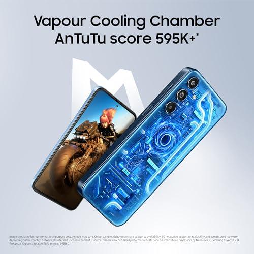 Samsung Galaxy M35 5G (Thunder Grey,8GB RAM,256GB Storage)| Corning Gorilla Glass Victus+| AnTuTu Score 595K+ | Vapour Cooling Chamber | 6000mAh Battery | 120Hz Super AMOLED Display| Without Charger