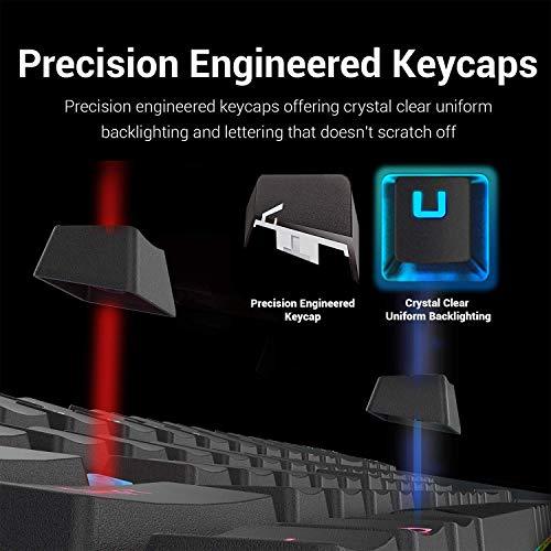 Redragon K551 RGB LED Backlit Wired Mechanical Gaming Keyboard with Numlock Keys for Windows PC (Black, Blue Switches)