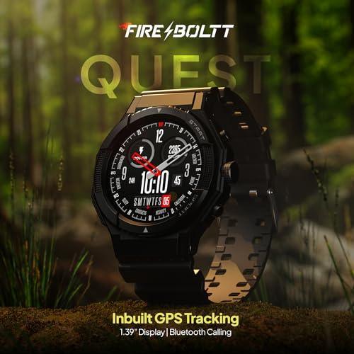 Fire-Boltt Newly Launched Quest Smartwatch 1.39" Full Touch GPS Tracking Smart Watch Bluetooth Calling, 100+ Sports Modes, 360 * 360 Pixel High Resolution, Health Suite & Rugged Outdoor Built - Triveni World