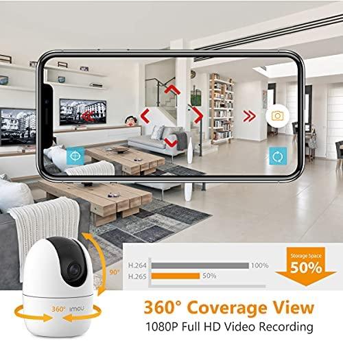 IMOU 360° 1080P Full HD Security Camera, Human Detection, Motion Tracking, 2-Way Audio, Night Vision, Dome Camera with WiFi & Ethernet Connection, Alexa Google Assistant, Up to 256GB SD Card Support