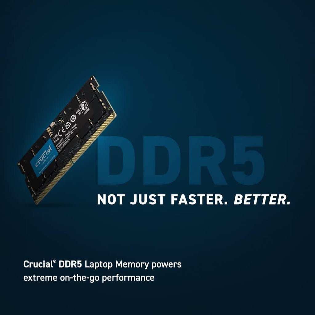 Crucial RAM 32GB DDR5 4800MHz CL40 Laptop Memory CT32G48C40S5 Black