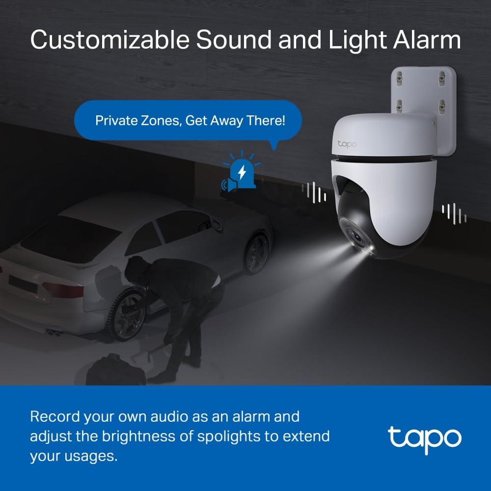 Tapo TP-Link 2K 3MP 1296P Outdoor Pan/Tilt Security Wi-Fi Camera, IP65 Weatherproof, Motion Detection, 360 C510W