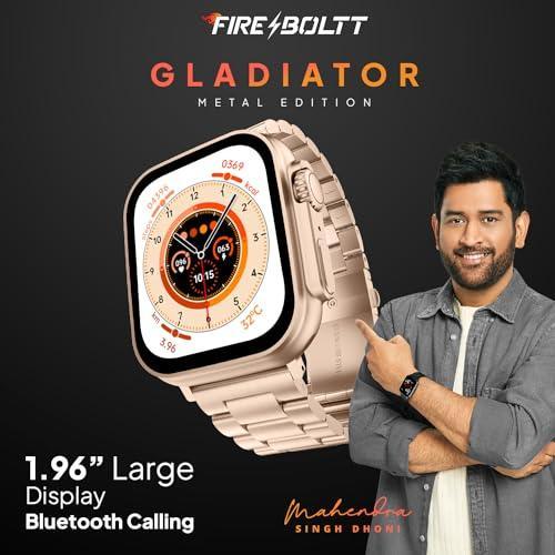 Fire-Boltt Gladiator 1.96" Biggest Display Luxury Stainless Steel Smart Watch with Bluetooth Calling, Voice Assistant &123 Sports Modes, 8 Unique UI Interactions, 24/7 Heart Rate Tracking (Rose Gold) - Triveni World