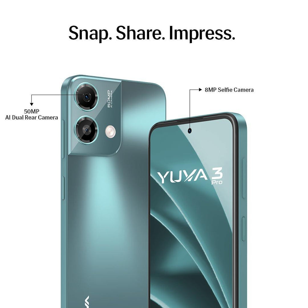 Lava Yuva3 Pro (Forest Viridian, 8GB RAM, UFS 2.2 128GB Storage) |AG Glass Back|T616 Octacore Processor|18W Fast Charging|6.5 inch 90Hz Punch Hole Display|50MP AI Dual Camera|Upto 16GB Expandable RAM - Triveni World