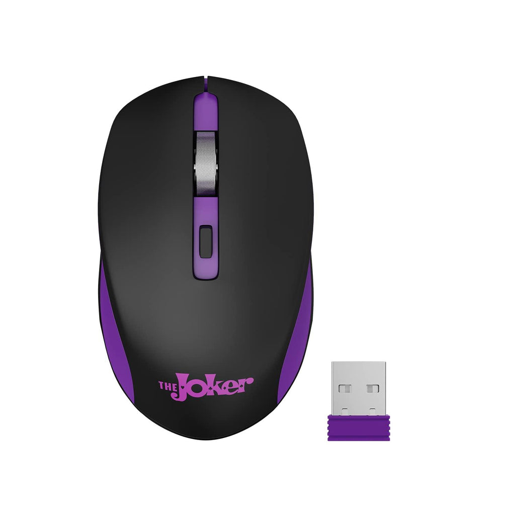 ZEBRONICS DC Joker Edition Jaguar Silent Wireless Mouse for Computer, Laptop with 1600 DPI max, Switch Control, Power ON/Off, Plug & Play Usage, 2.4GHz Nano Receiver and Lightweight