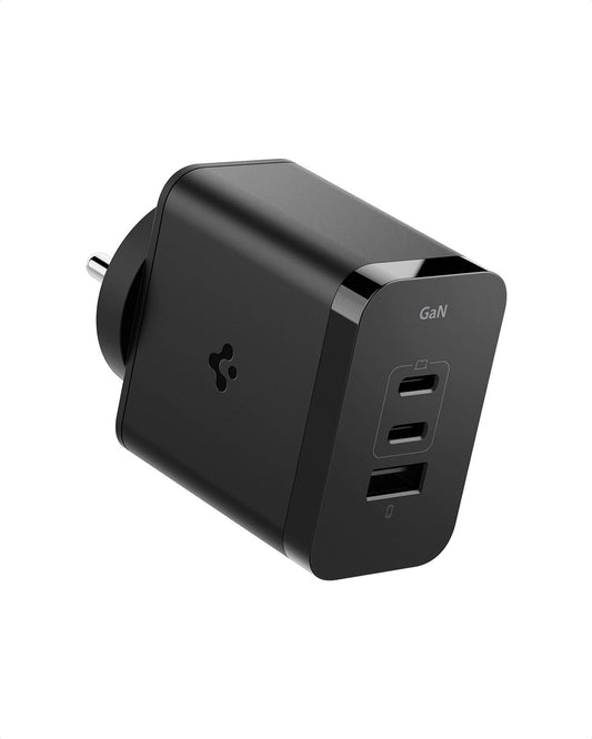 Spigen PE2212 GaN 65W USB-C, USB-A Type Three Port Super Fast Wall Charger with PPS, for iPhone 16/15/14/13/12, Samsung Galaxy S24, S23, S22, Flip and Fold Series, Oneplus, Vivo and More