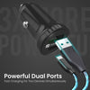 Portronics Car Power Mini Car Charger with Dual Output, Fast Charging (Type C PD 18W + Mach USB-A) Compatible with All Smartphones(Black)