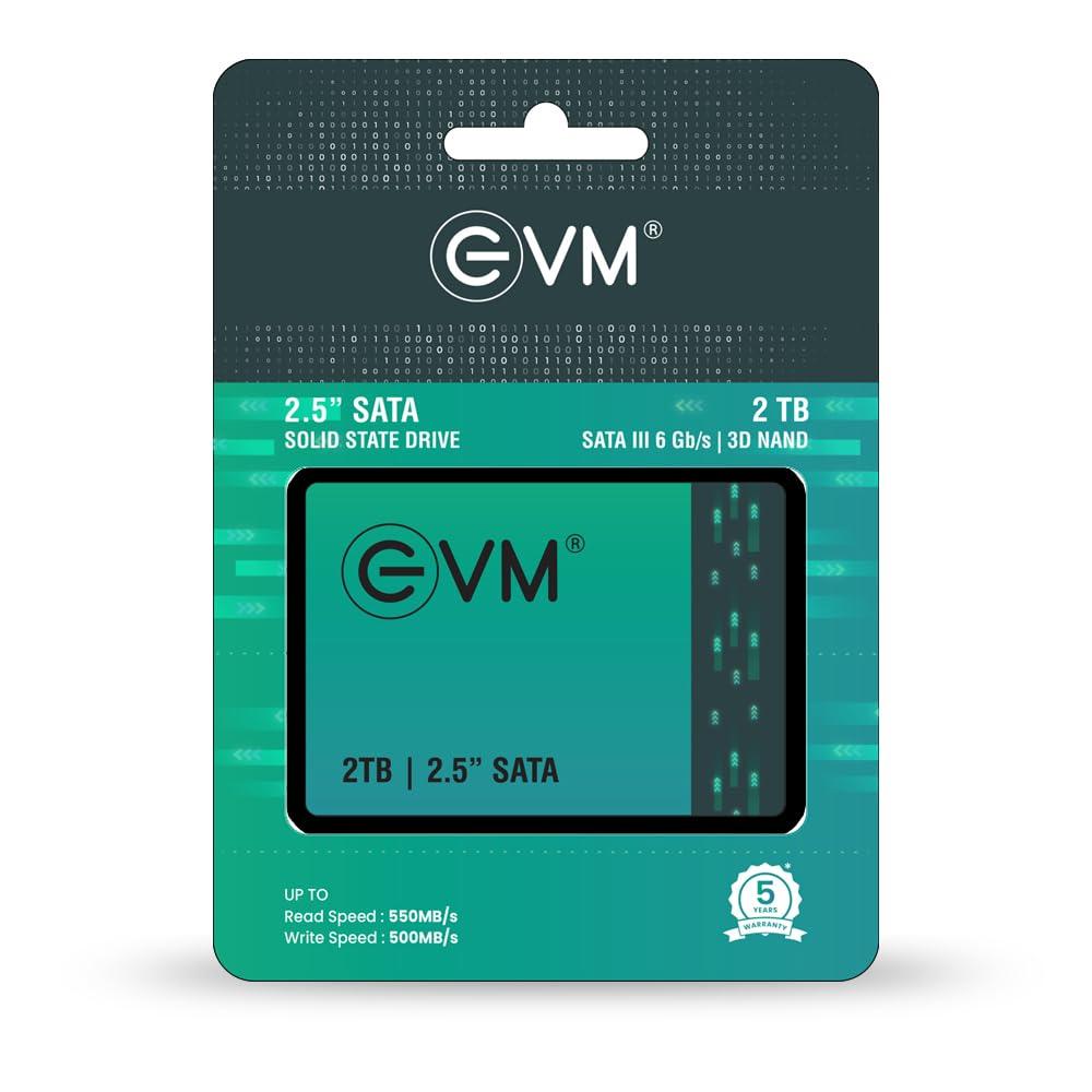 EVM 2TB 2.5 Inch SATA Internal SSD - Read: 550MB/s & Write: 500MB/s - SATA Solid-State Drive - 5Years Warranty (EVM25/2TB)