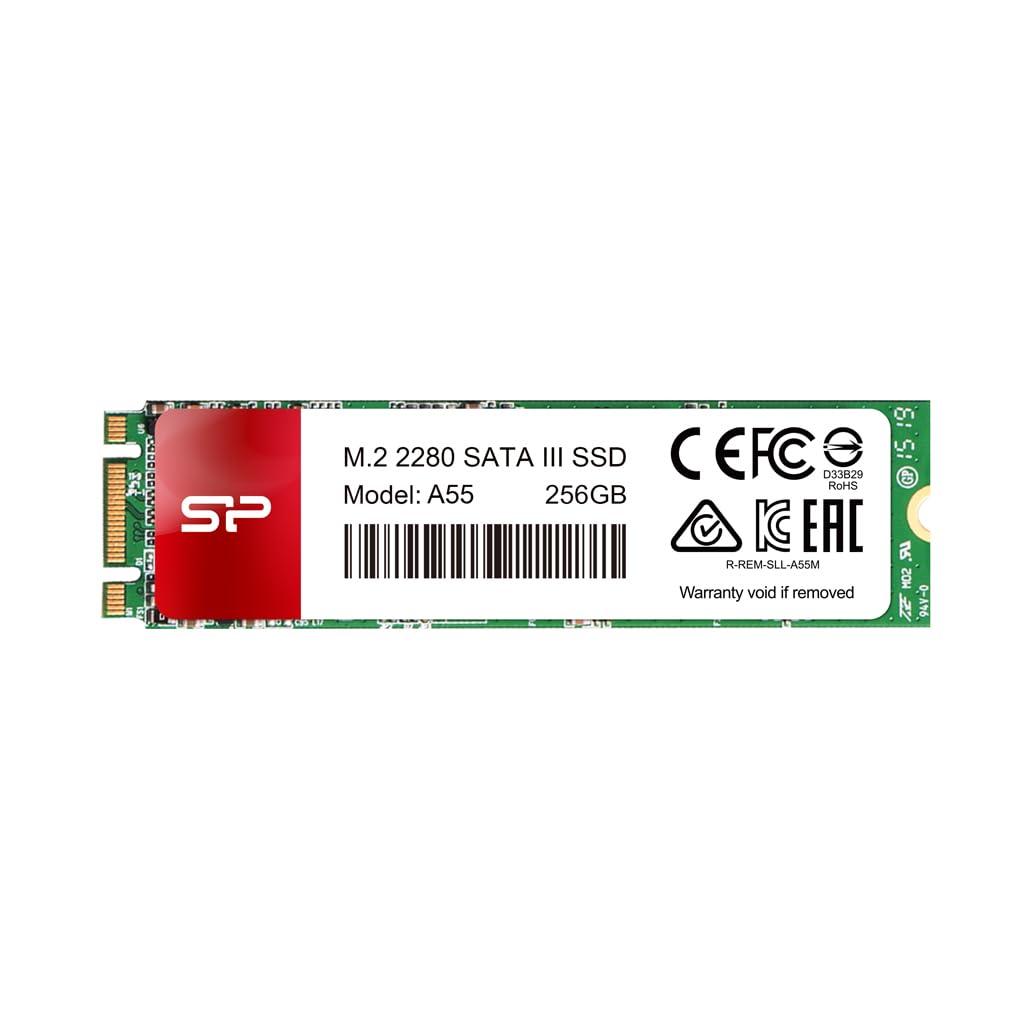 SP Silicon Power Silicon Power A55 256GB M.2 2280 SATA III SSD, 3D NAND with SLC Cache, Up to 560MB/s, Internal Solid State Drive for Desktop Laptop Computer