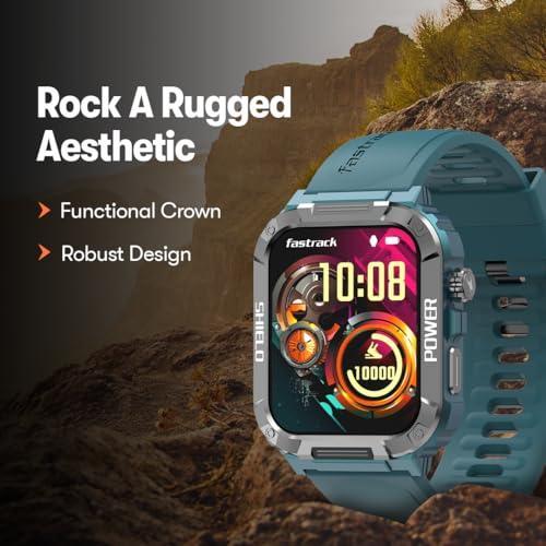 Fastrack Limitless Valor Rugged Smartwatch|Large 1.91" Super UltraVU Display|Functional Crown|Highest 320x385 Pixel Resolution|SingleSync BT Calling|100+ Sports Modes & Watchfaces|IP68 (Black) - Triveni World