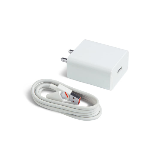 Mi 33W SonicCharge 2.0 USB Charger|Wall Charger Adapter with USB to Type-C Cable Included|Fast Charging|QC Charging|(Adapter + USB to Type C Cable)