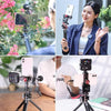 Metal Phone Tripod Mount 3 Cold Shoes & Arca Port, 360° Smartphone Tripod Adapter for iPhone Samsung Cell Phone Stand Holder for Desktop Tripod Video Live Streaming Vlogging Rig