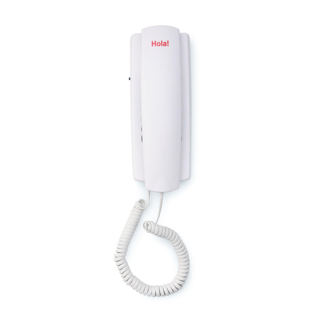 Hola! TF 510 Corded Landline Phone, Wall/Desk Mountable, Clear Call Quality, Compact Design, Redial/Mute/Hold Function (Made in India) (White)